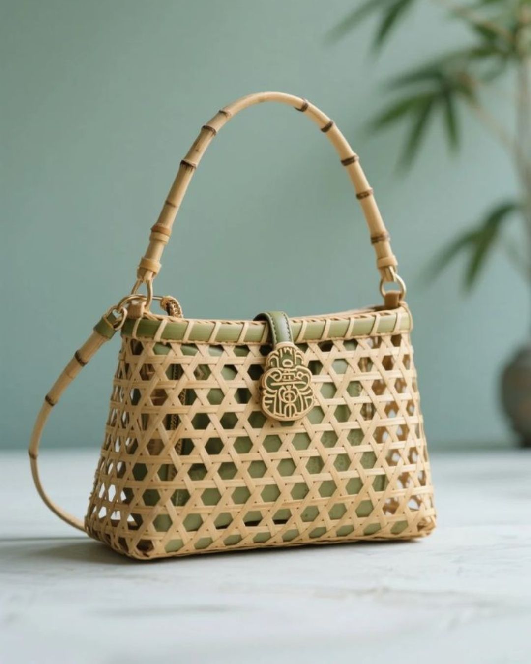 Sakula Chen bamboo basket bag