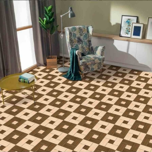 Brown Cream Floor Tiles Sugar Finish