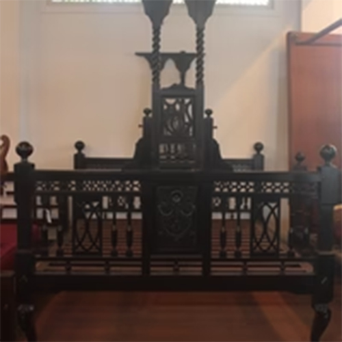 Four Poster Bed  Lotus Motif