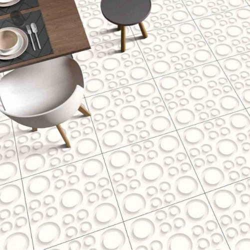 Circle Design Floor Tiles Glossy Finish