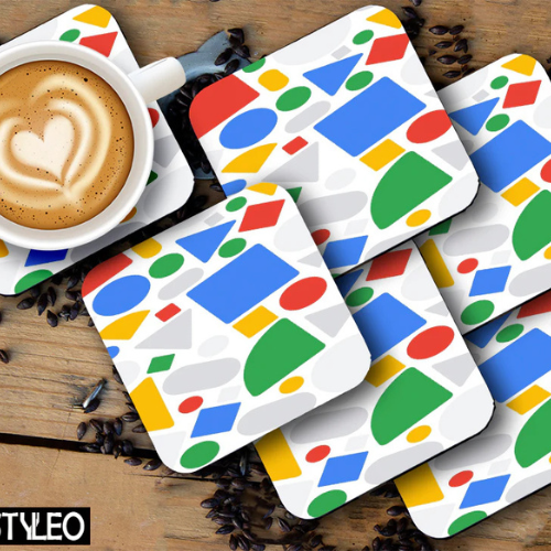 White Printed Square Tea Coaster