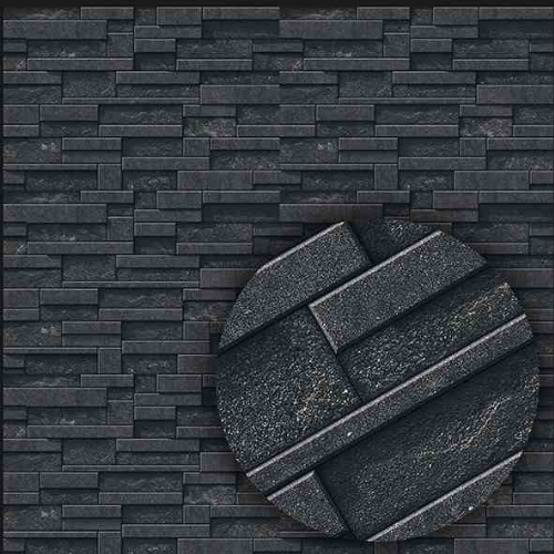 Black Brick Texture Sugar Finish High Depth 300X450 MM Marble