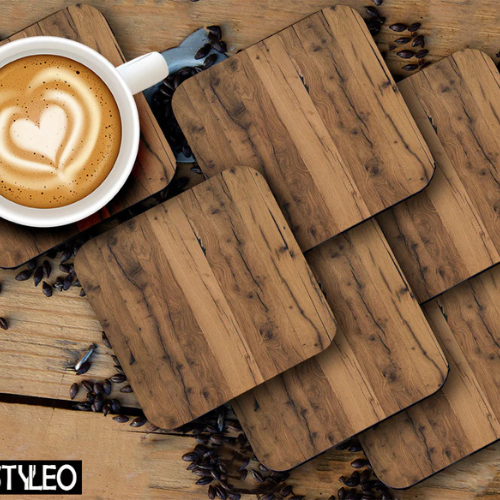 Cafe Printed Square Tea Coaster