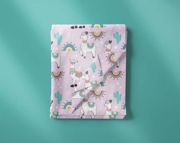 Unicorn Print Polyester Rayon Fabric