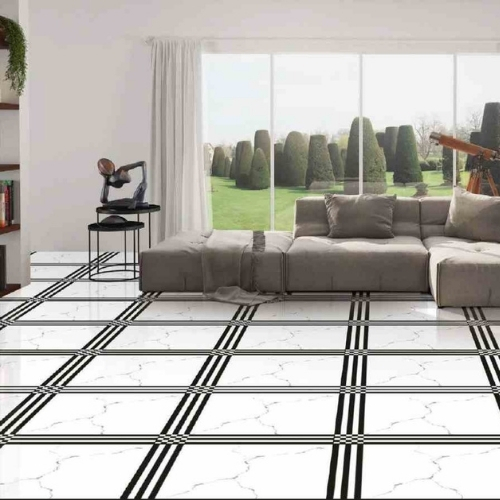 Black lining Floor Tiles Matt Finish