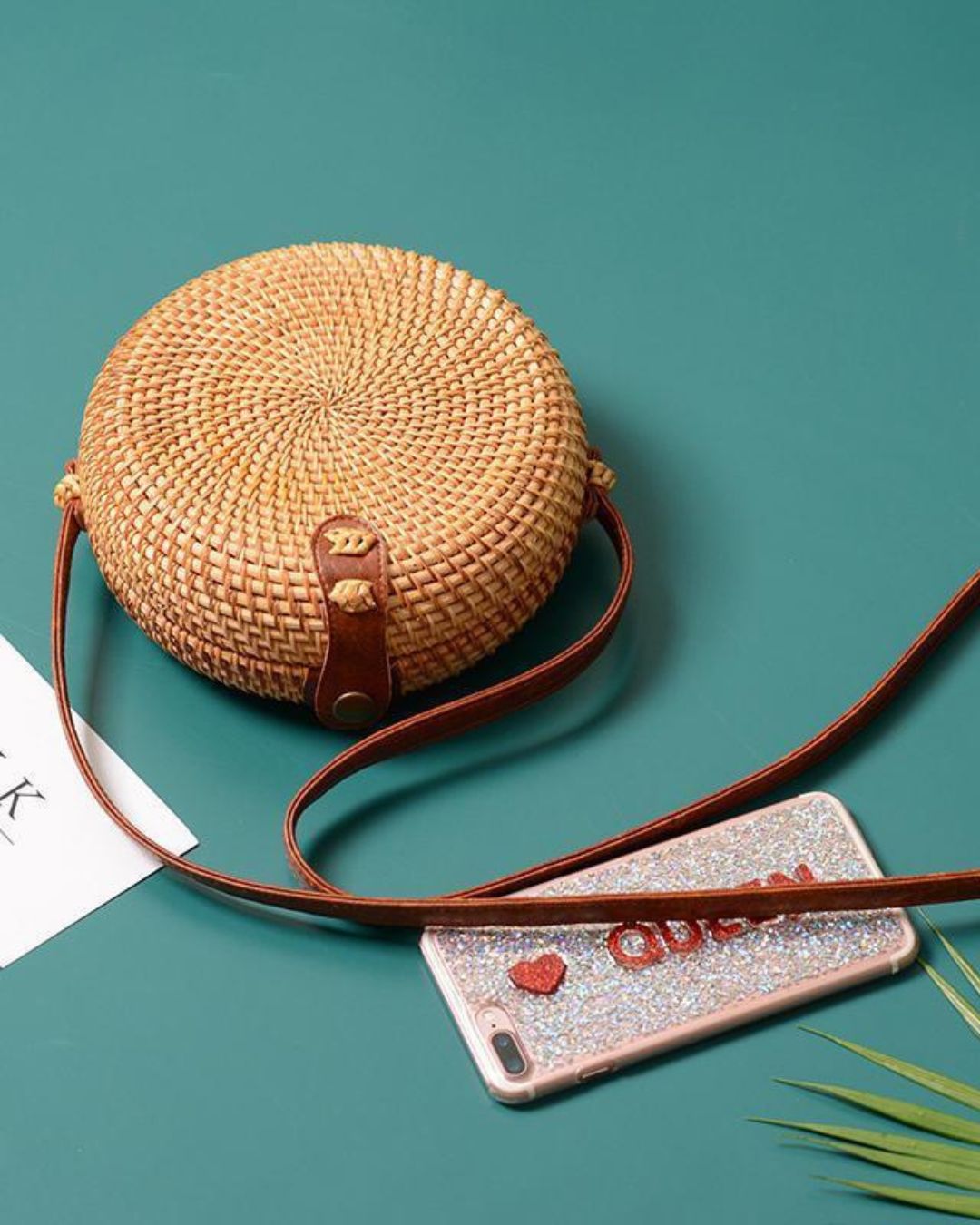 Handwoven rattan Handbag